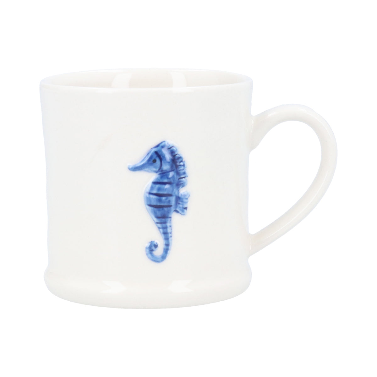 Mini Mug: Stoneware Raised Sea Horse - Cream- Gisela Graham