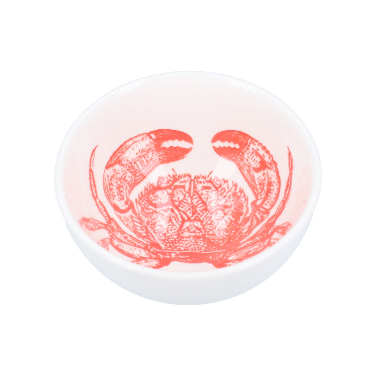 Mini Bowl: Stoneware Crab Small - White & Red - Gisela Graham