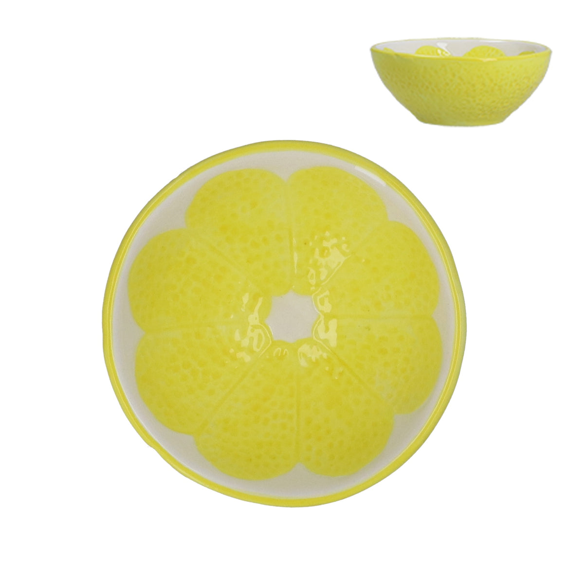 Mini Bowl: Stoneware Lemon Small - Yellow - Gisela Graham