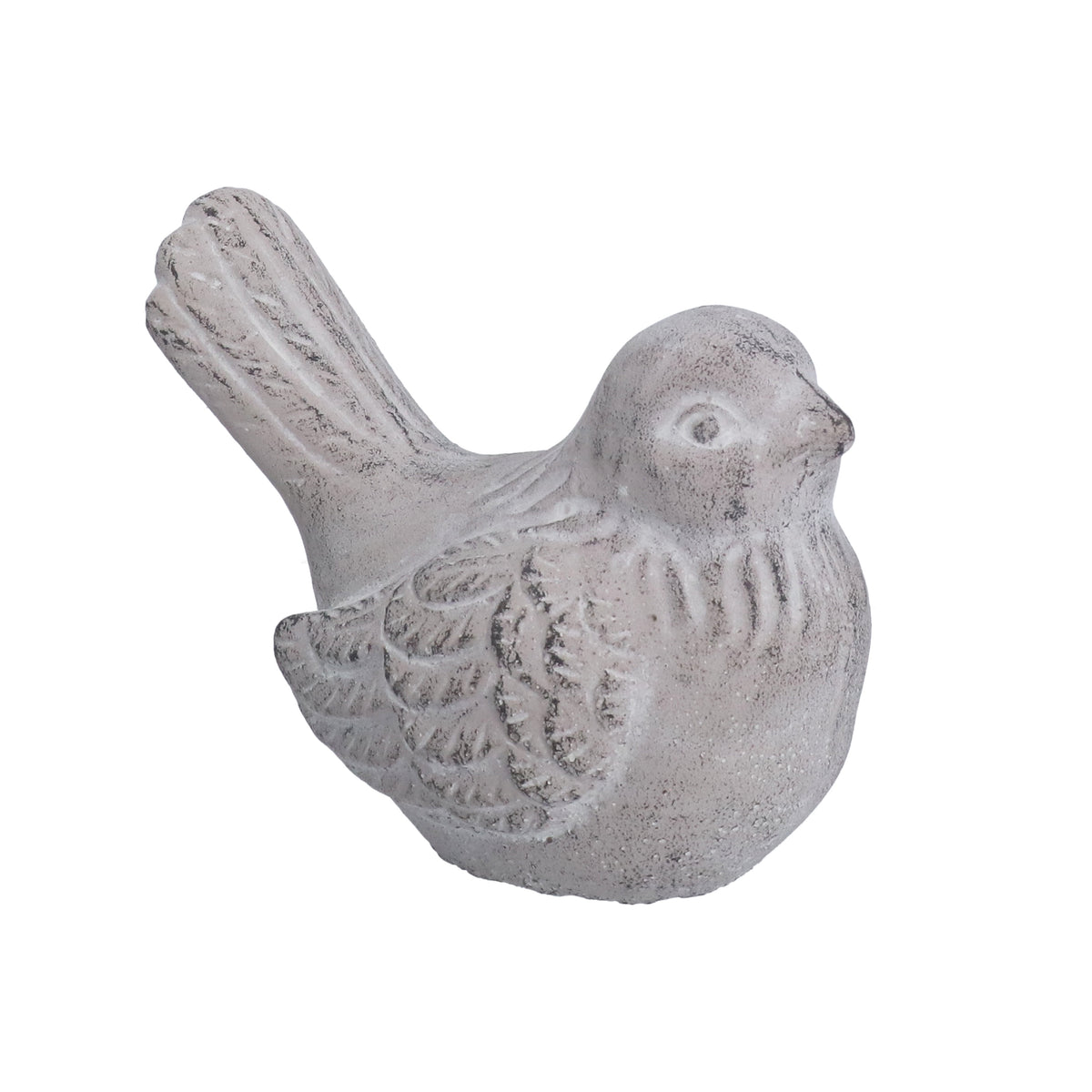 Ornament: Concrete Stone Effect Bird - Grey - Gisela Graham