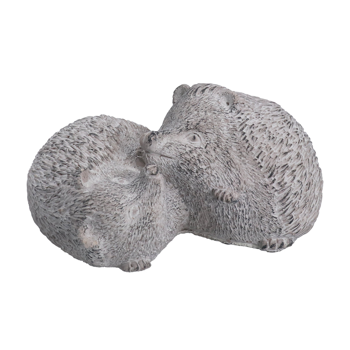 Ornament: Concrete Stone Effect Hedgehog Duo - Grey - Gisela Graham