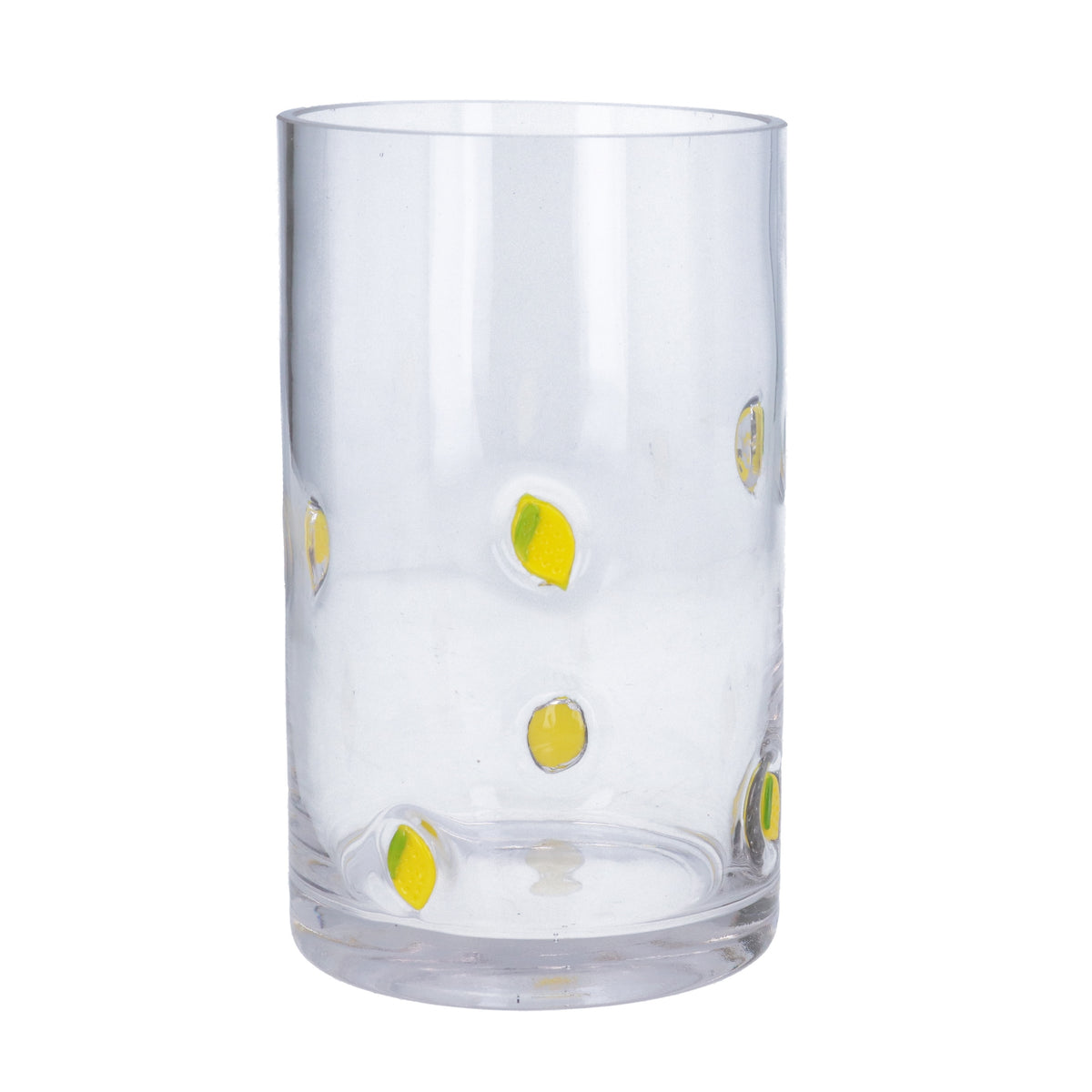 Vase: Glass Tube Embossed Lemons 20 cm - Clear - Gisela Graham