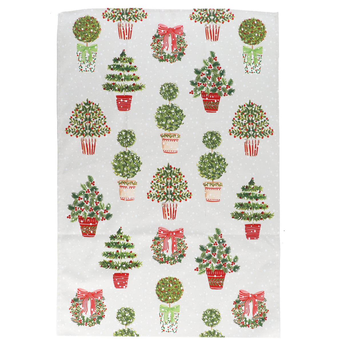 Christmas Tea Towel: Christmas Topiary - Gisela Graham