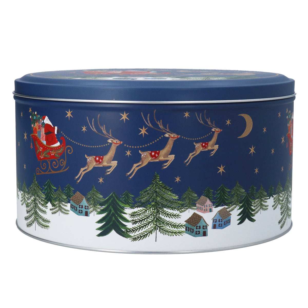 Christmas Cake Tin: Christmas Nostalgia Santa On Sleigh - Gisela Graham