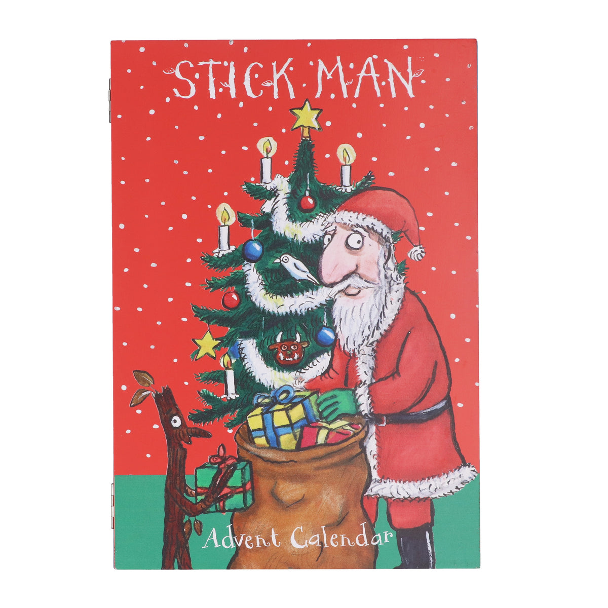 Advent Calendar: Wood Stickman & Santa - Red - Gisela Graham