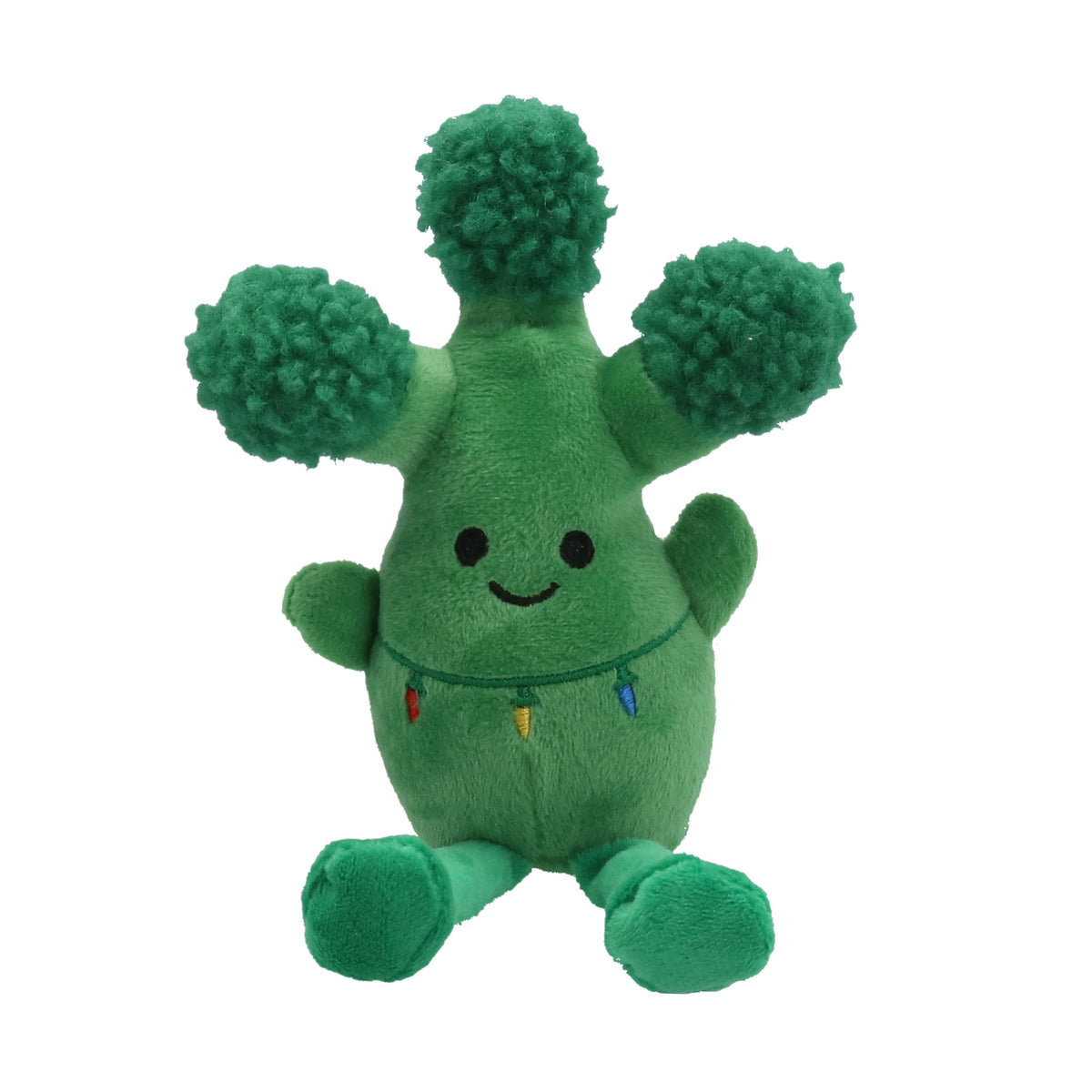Christmas Plush Toy : Fabric Cute Happy Broccoli 21 cm - Green - Gisela Graham