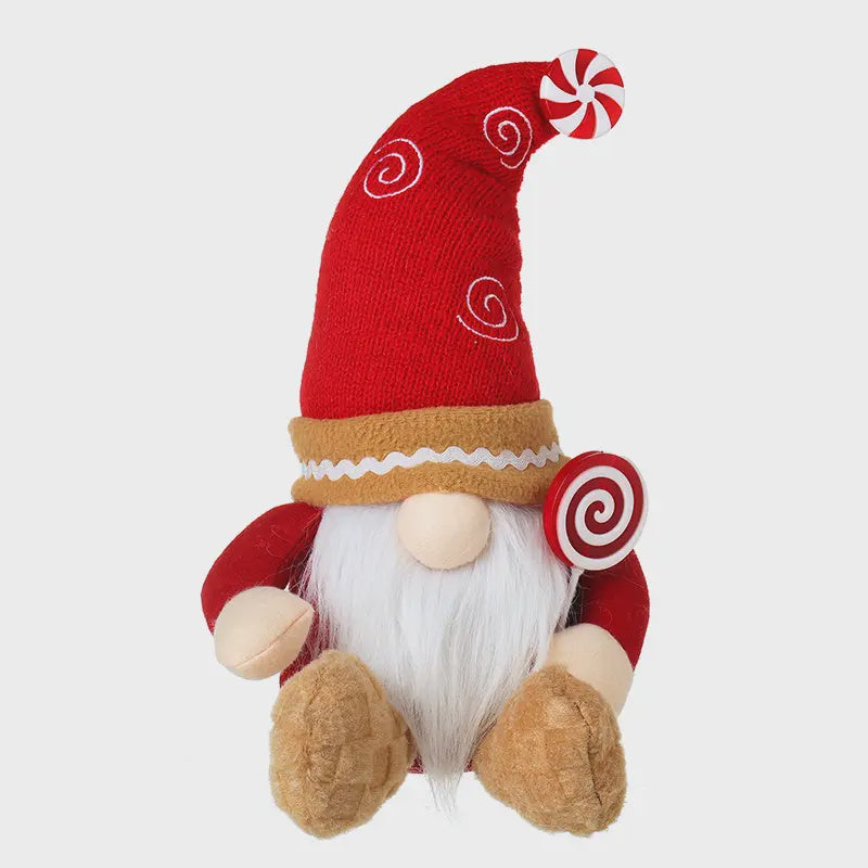 Christmas Character: Fabric Gonk Sitting With Lollipop - Red - Heaven Sends