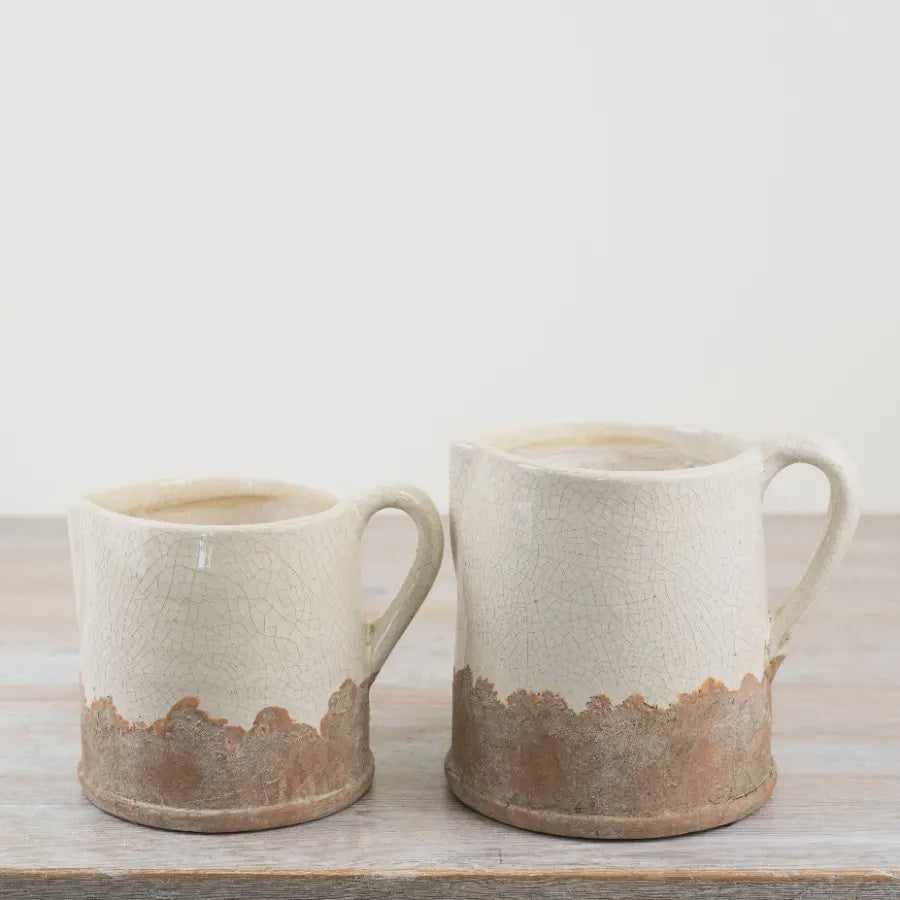 Jug: Ceramic Ido Distressed Finish - Cream - Gainsborough Giftware
