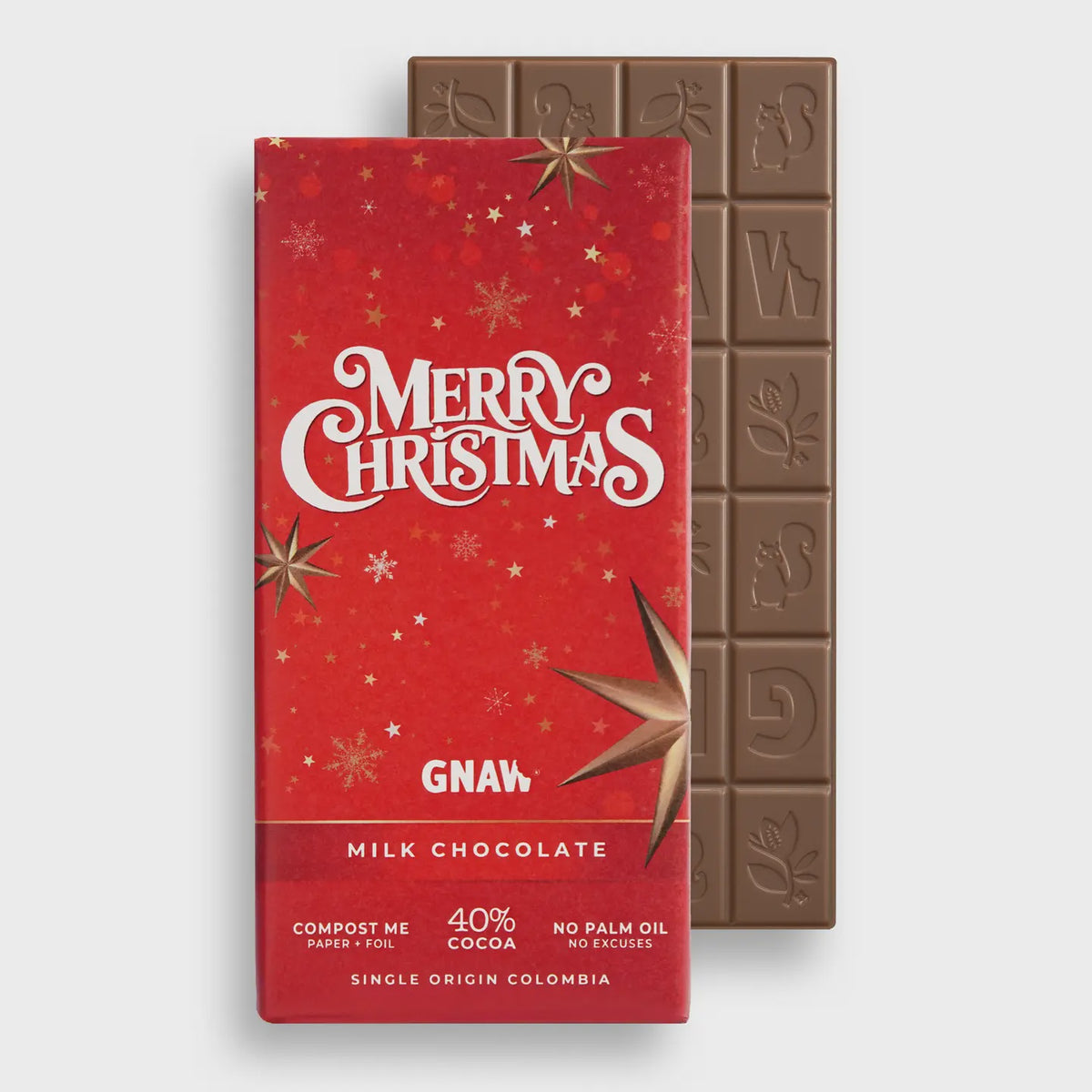 Chocolate Bar: Milk Chocolate Merry Christmas - GNAW
