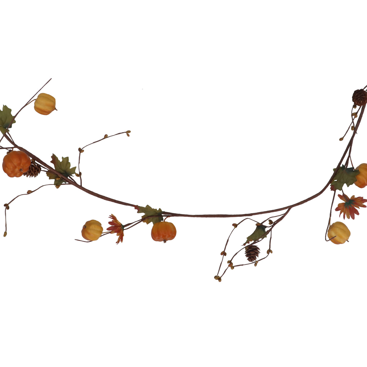 Autumn Garland: Velvet Pumpkins Branch 53cm - Mixed - Gisela Graham