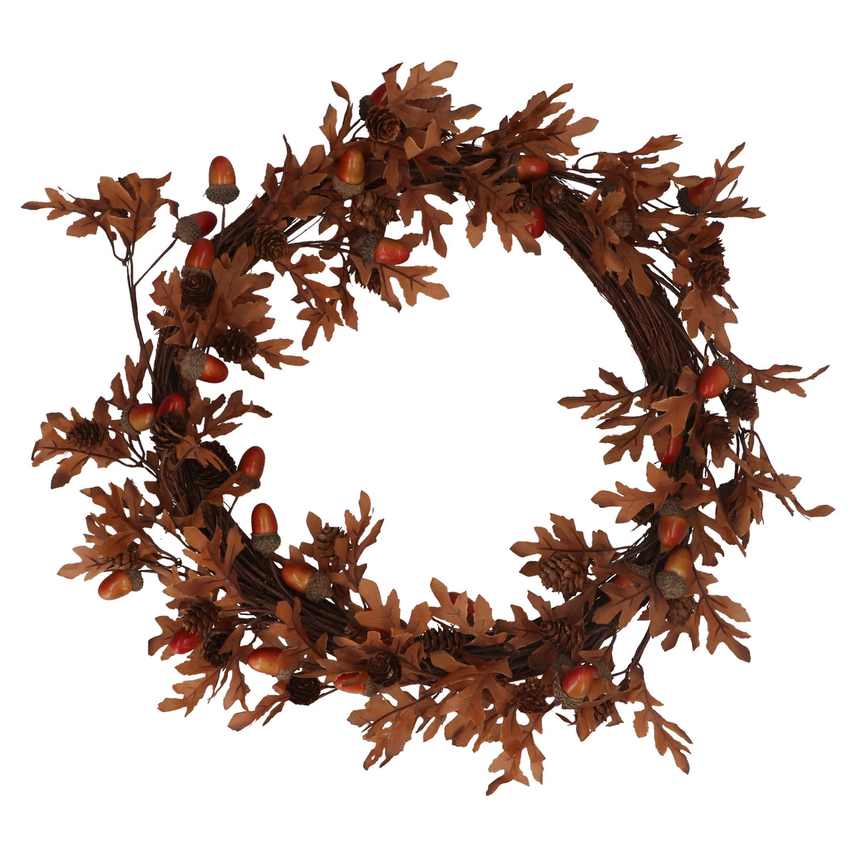 Autumn Wreath: Faux Acorn & Cone  - Orange - Gisela Graham