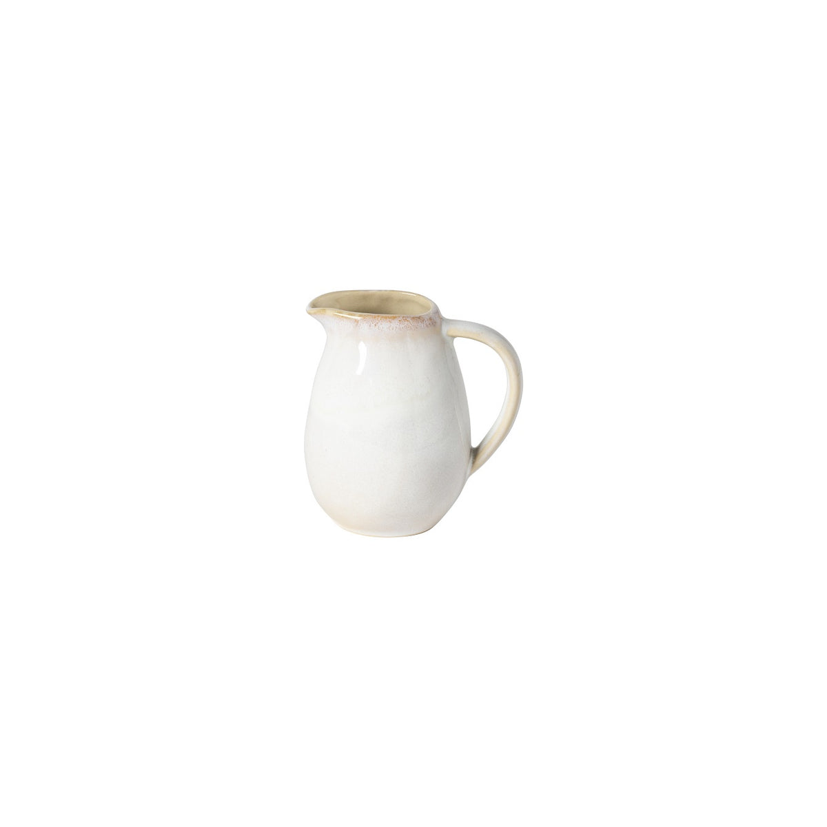 Jug: Stoneware Creamer Brisa Blended Glaze Organic with Handle - Cream & Beige