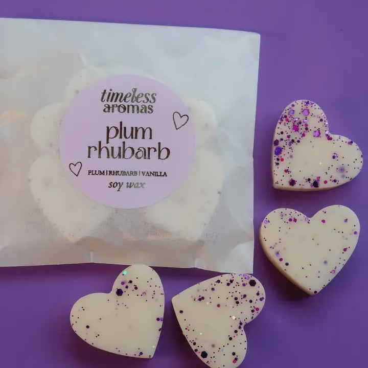 Wax Melts: Pack 4 Scented Plum Rhubarb - Soy Wax - Timeless Aromas