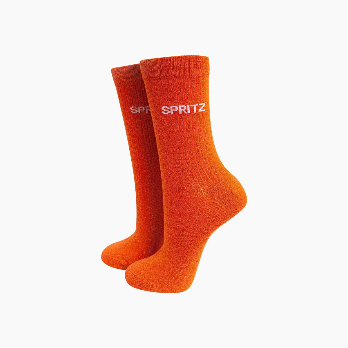 Ladies Socks:  Spritz Combed Cotton Glitter - Orange - Sock Talk