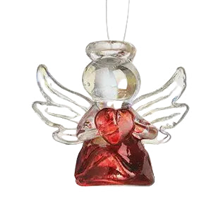 Christmas Tree Decoration: Glass Angel Coloured Small - Various - Heaven Sends