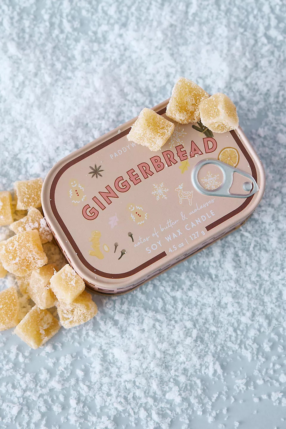 Christmas Candle: Scented Tin 4.5oz/127g Gingerbread  - Gingerbread - Paddywax