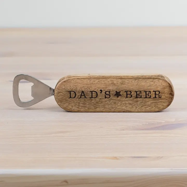 Bottle Opener: Wooden Dad's Beer - Brown - Gainsborough Giftware
