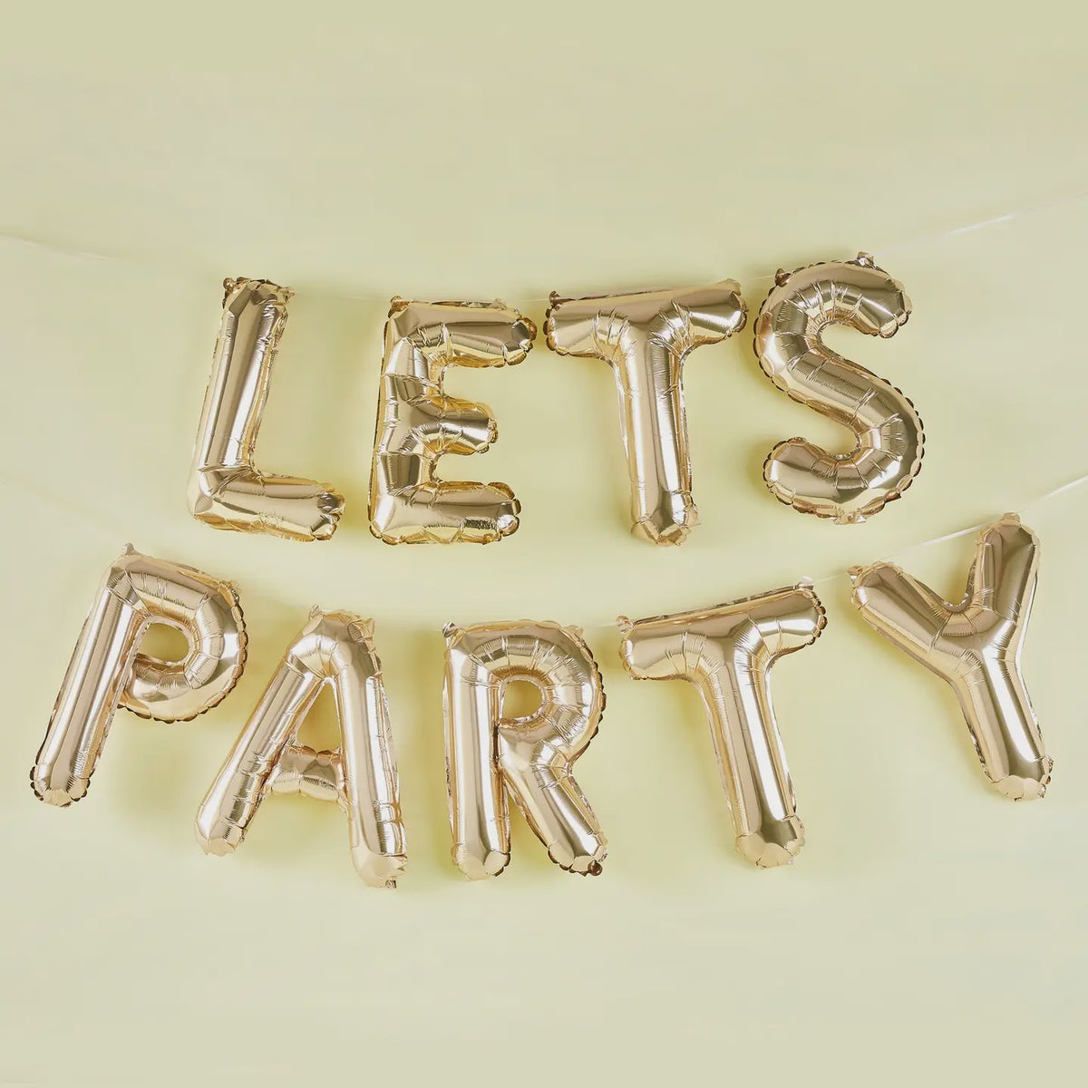 Garland: Balloon Let's Party 16"  - Gold - Hootyballo