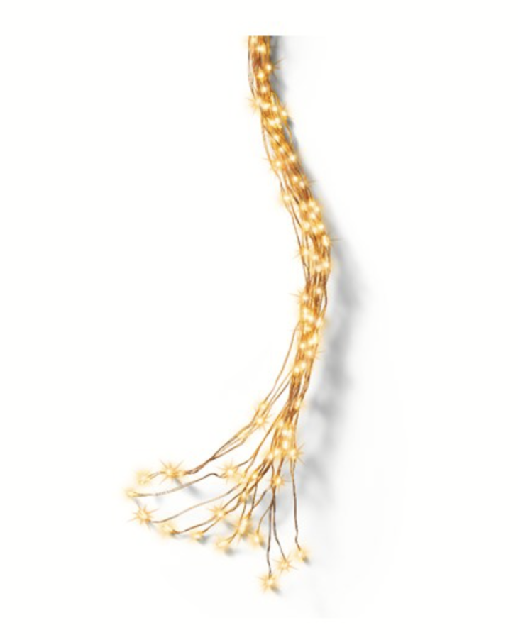 Fairy Lights: Battery Operated Cascade Copper 40 Lights Timer Wire Micro LED 8 Strings 65cm - Warm White