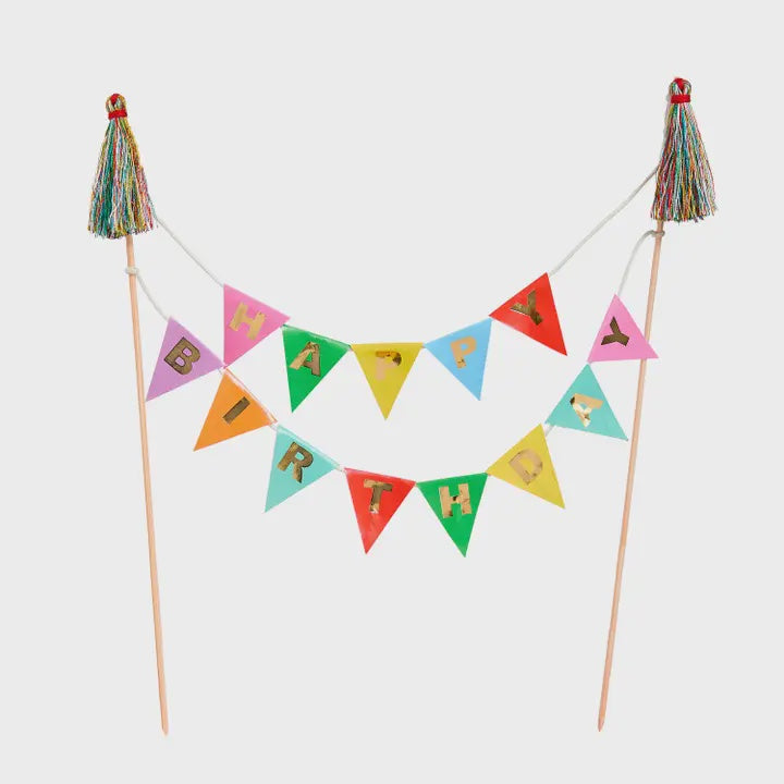 Cake Topper: Happy Birthday Bunting - Hootyballo