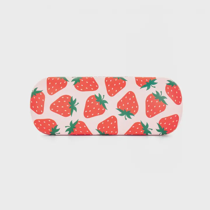 Glasses Case: Hard Strawberry Case - Red - Sass & Belle