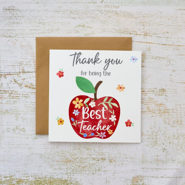 Teacher Card: Thank You For Being The Teacher Apple - Langs