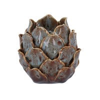 Candle Holder: Ceramic Artichoke Rective Glaze T-Light  - Blue Brown - Gisela Graham