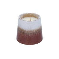 Scented Candle Pot: Stoneware Reactive Glaze Sandalwood  - Red & Cream - Gisela Graham