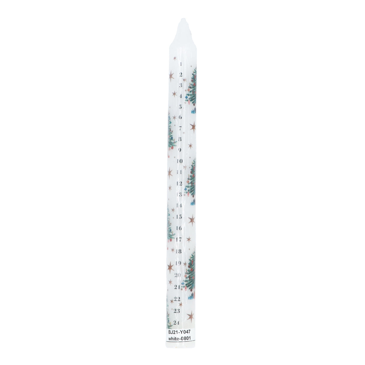 Christmas Candle: Taper Advent Calender Xmas Tree  - White - Gisela Graham