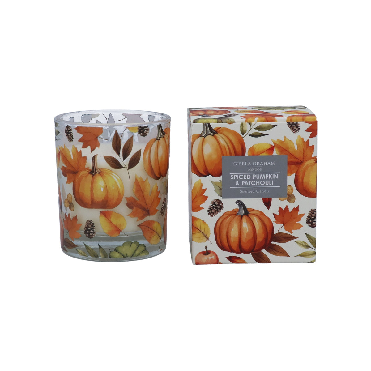 Scented Candle: Pumpkin Spice Boxed - Orange - Gisela Graham