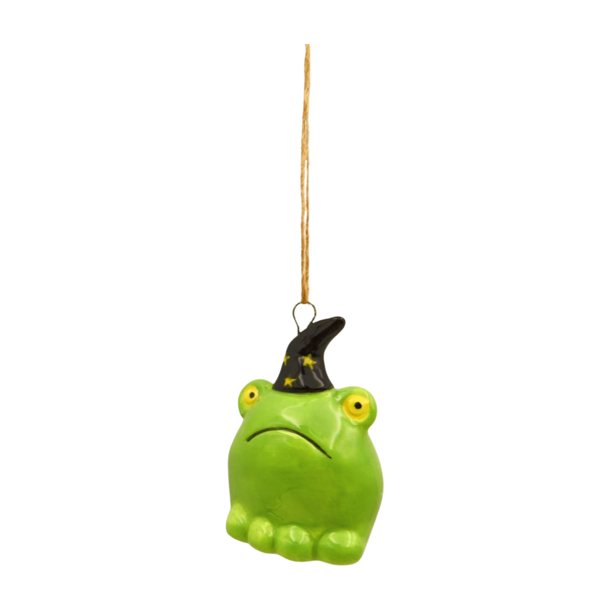 Autumn Hanging Decoration: Ceramic Frog With Witches Hat  - Giftware Trading