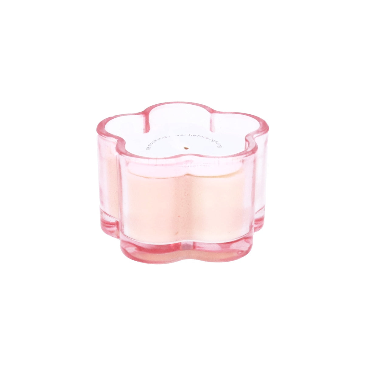 Scented Candle: Glass Flower - Pink - Gisela Graham