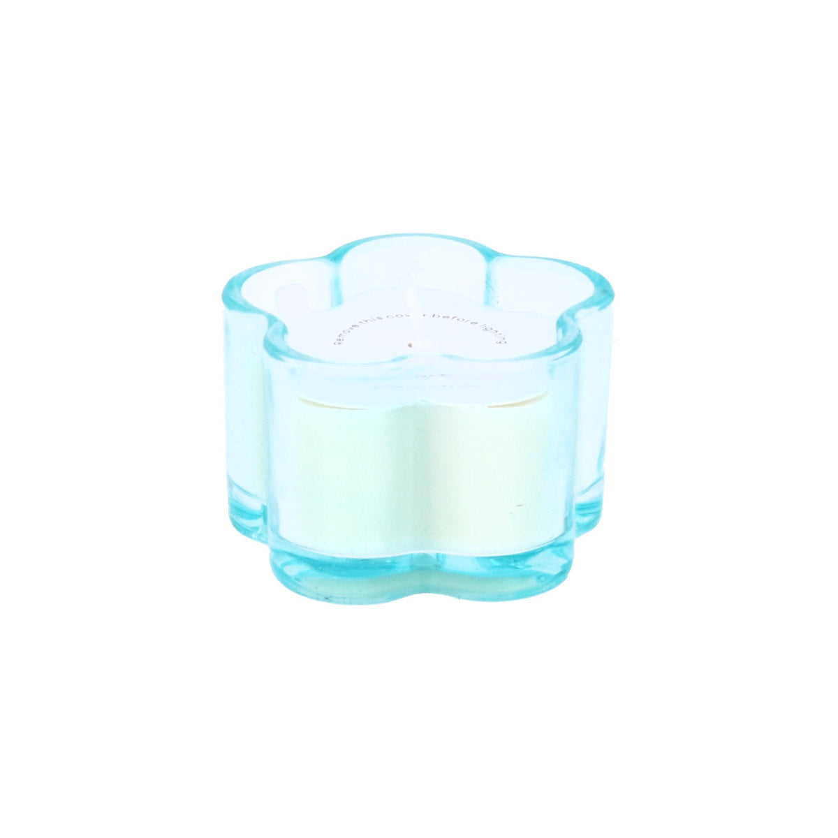Scented Candle: Glass Flower - Blue - Gisela Graham