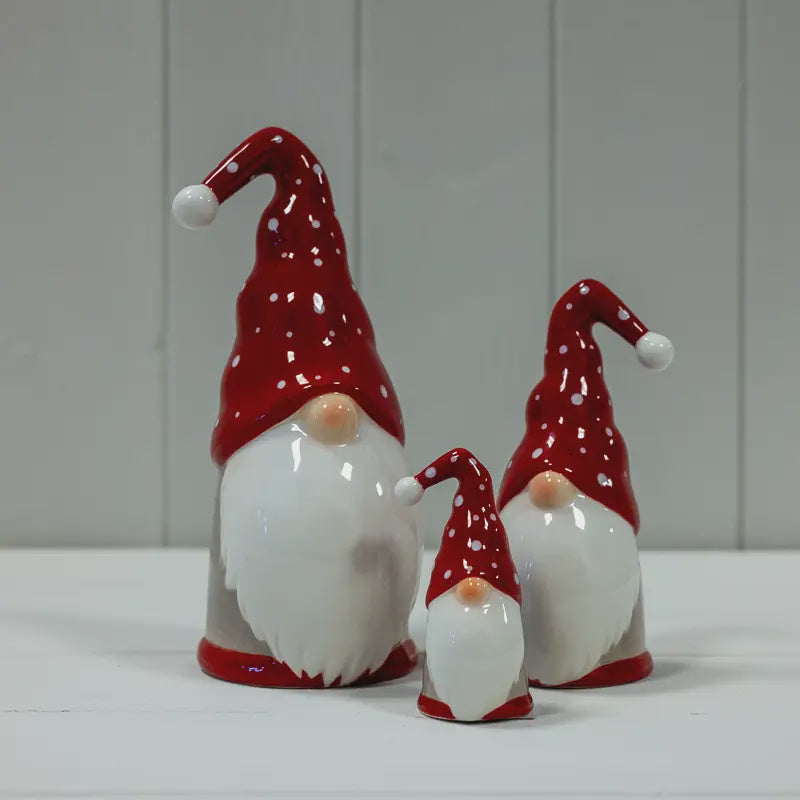 Christmas Ornament: Ceramic Santa Red & White