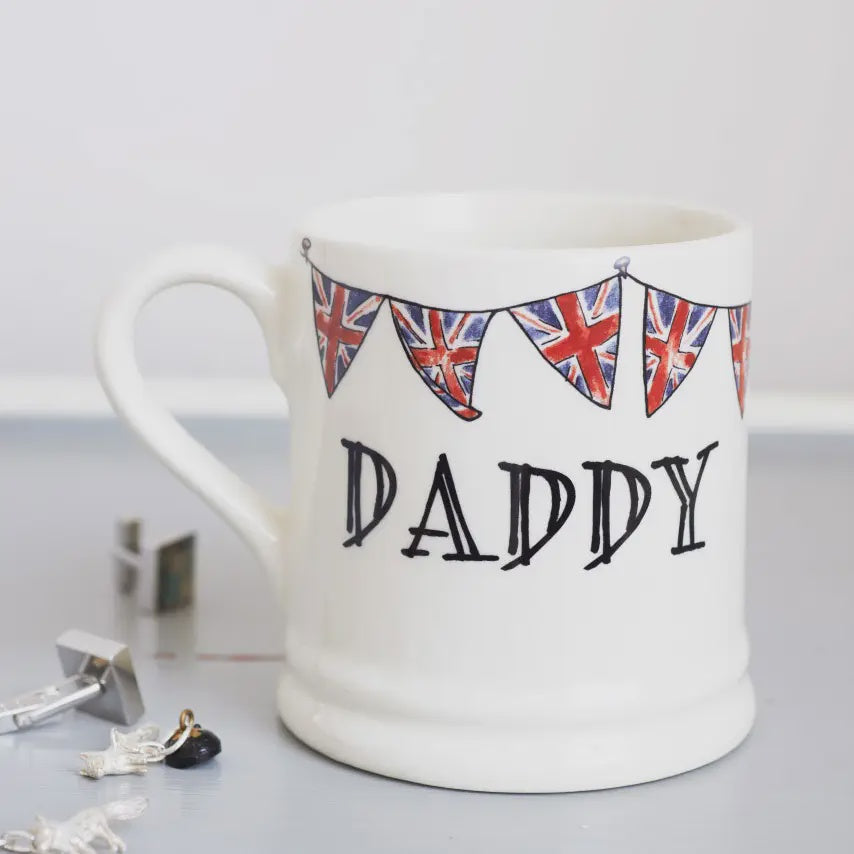 Mug: Ceramic Boxed Tankard Daddy Union Jack Bunting - White - Sweet William