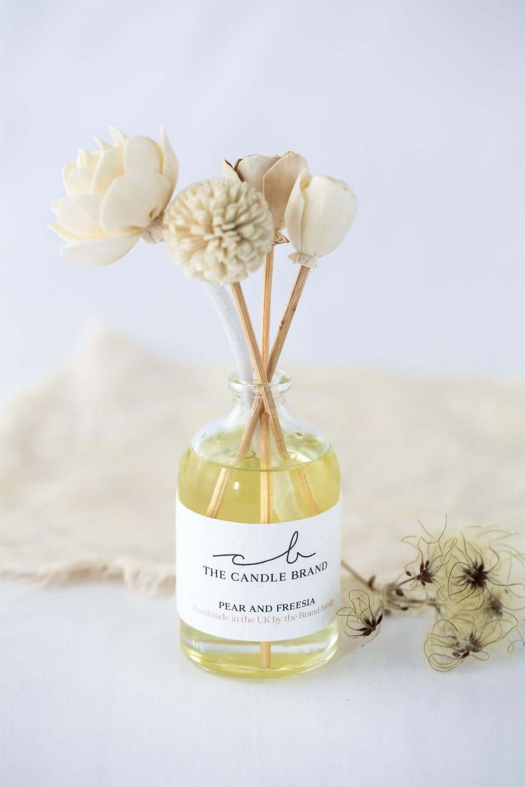 Flower Diffuser: English Pear & Freesia 110ml Seed Label - The Candle Brand