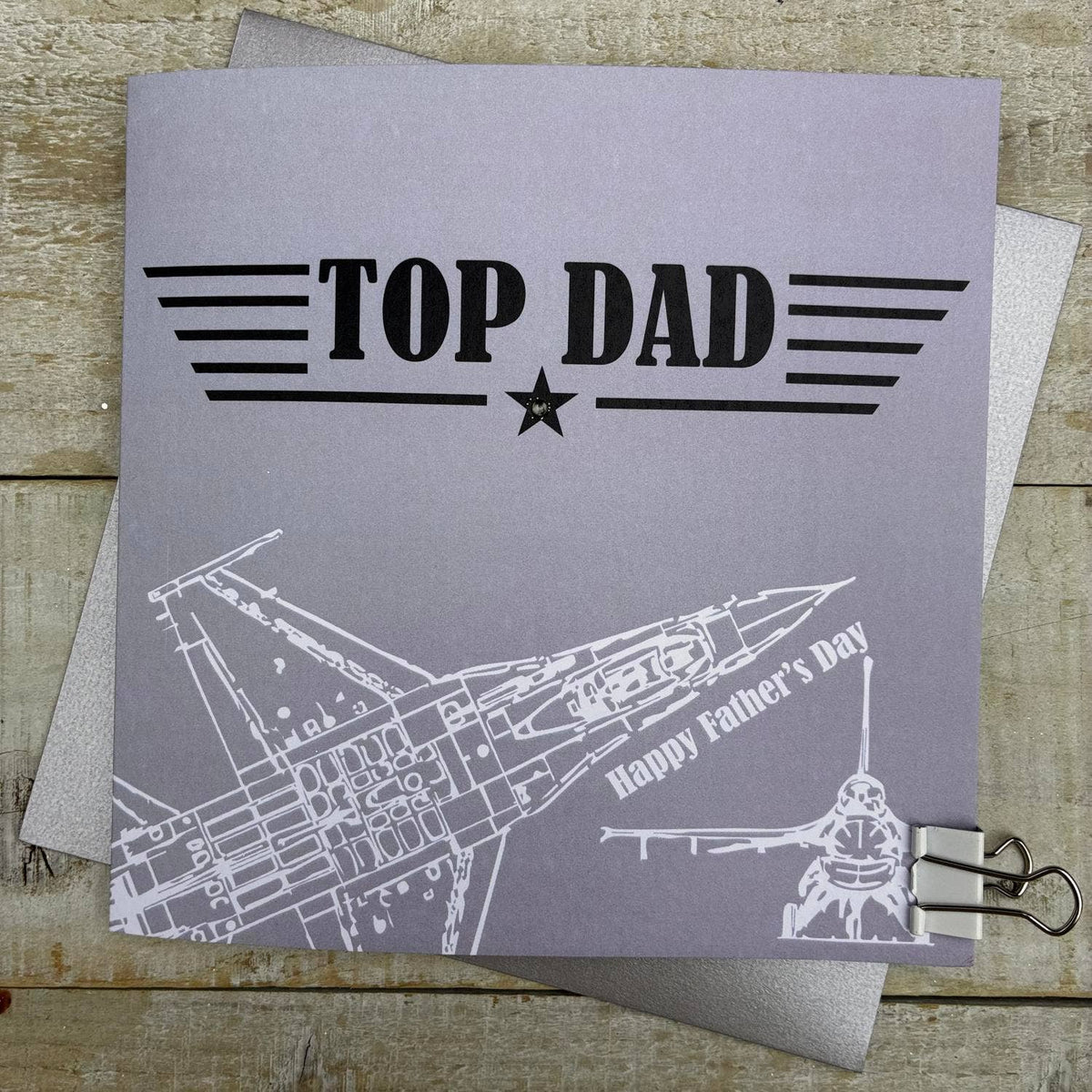 Fathers Day Card: TOP DAD - Hand Finished  - White Cotton