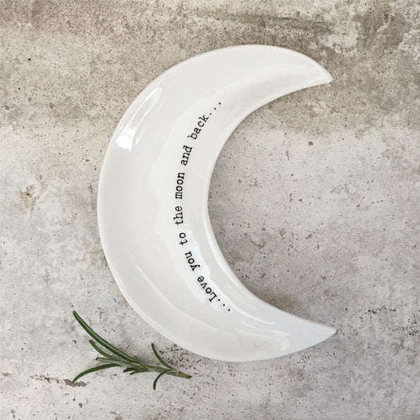 Mini Dish: Porcelain Love you to the Moon & Back - White