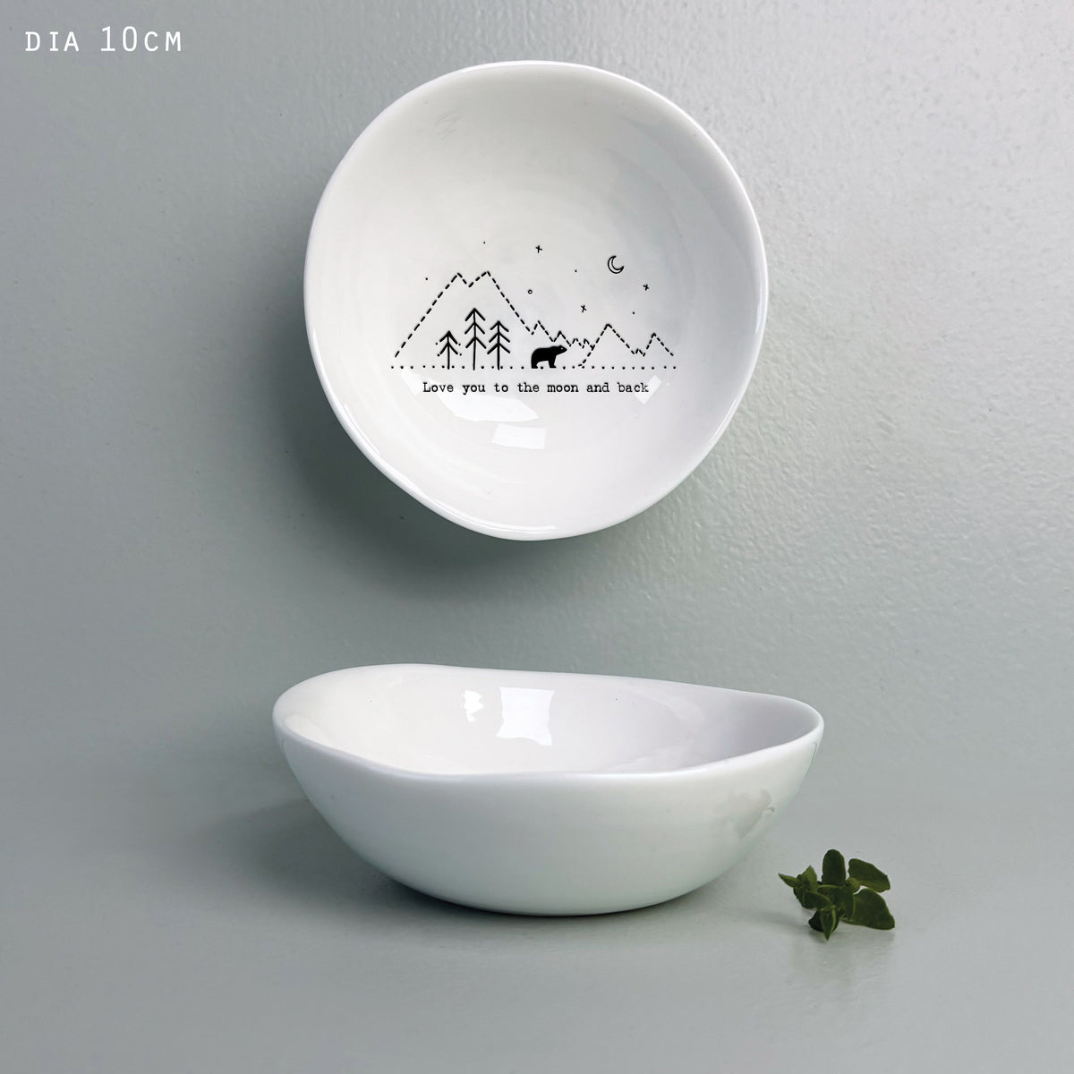 Mini Bowl: Porcelain Love You To The Moon & Back Medium  - White