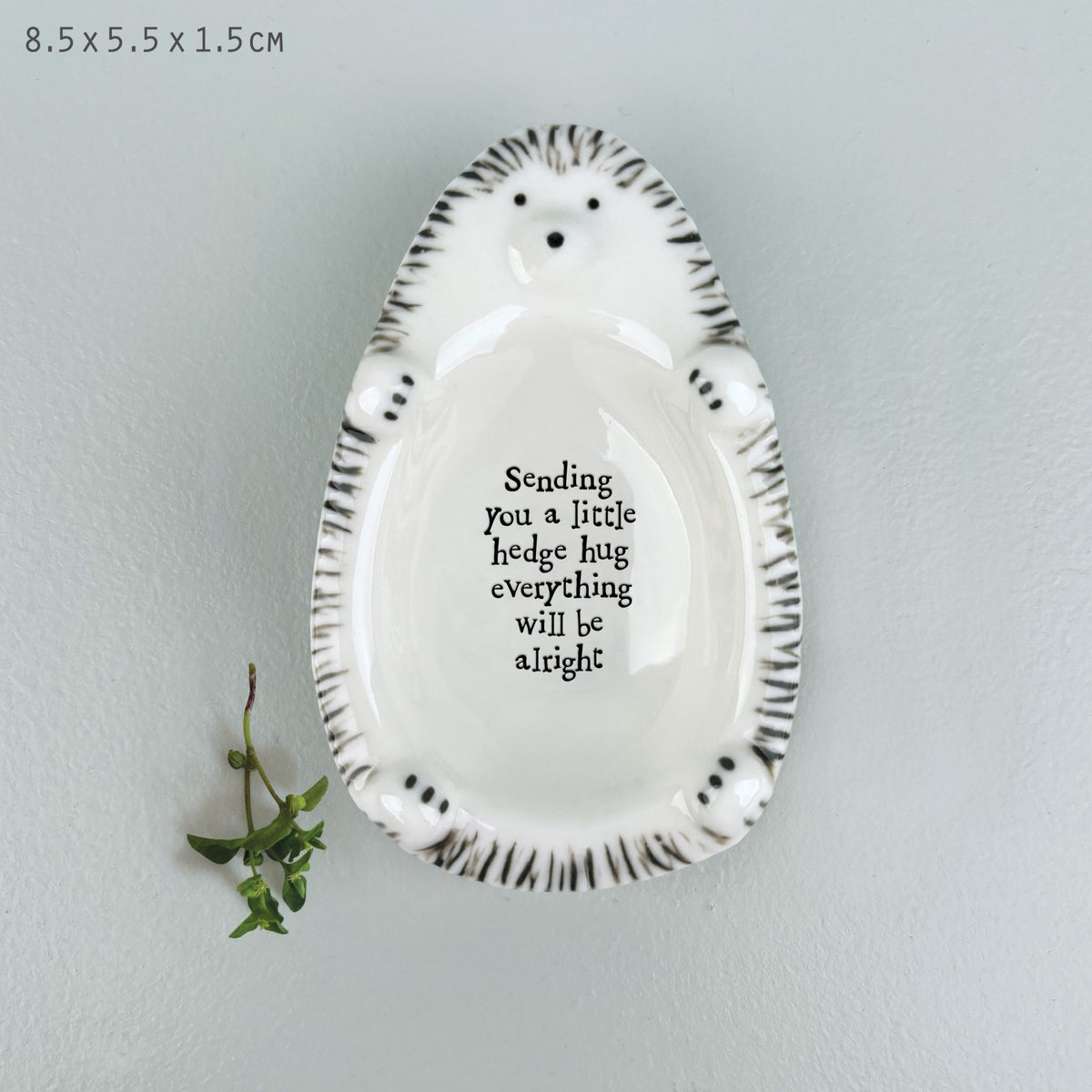 Mini Dish: Porcelain Hedgehog Sending You A Hug  - White