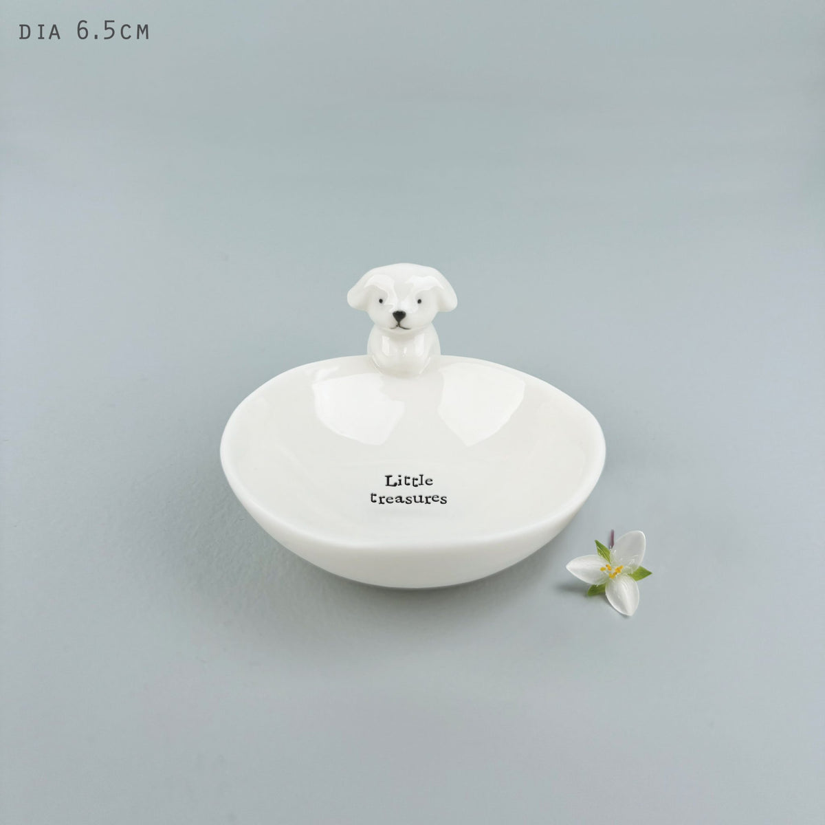 Mini Bowl: Porcelain Dog Little Treasures - White - East of India