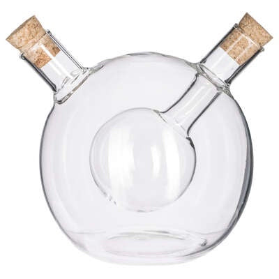 Oil & Vinegar Bottle: Glass Round - Clear - My Gifts Trade