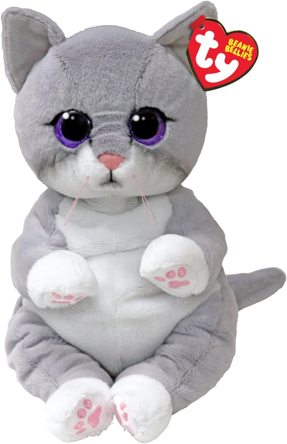 BEANIE BELLIE: Plush Soft Toy MORGAN GREY CAT  - TY