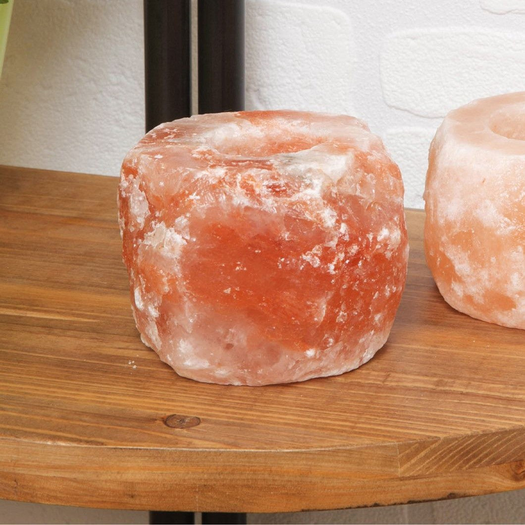 T-Light Holder Rock Salt Himalayan Single - Pink