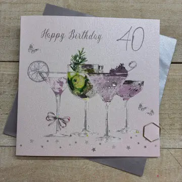 Age 40 Fizzy Cocktail Glasses