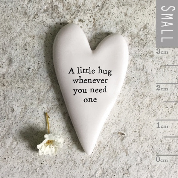 Tiny Heart Token: Porcelain Flat A little hug whenever - White - East of India