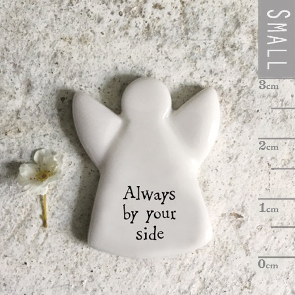 Tiny Angel Token: Porcelain Flat  Always By Your Side - White - East of India