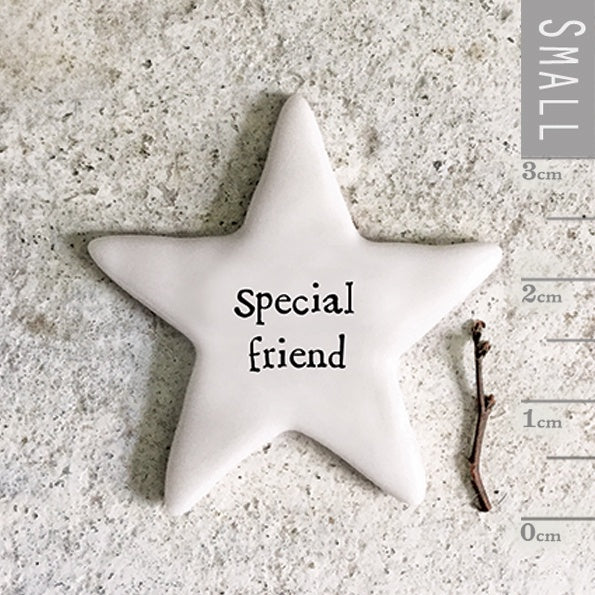 Tiny Star Token: Porcelain Flat Special friend - White - East of India