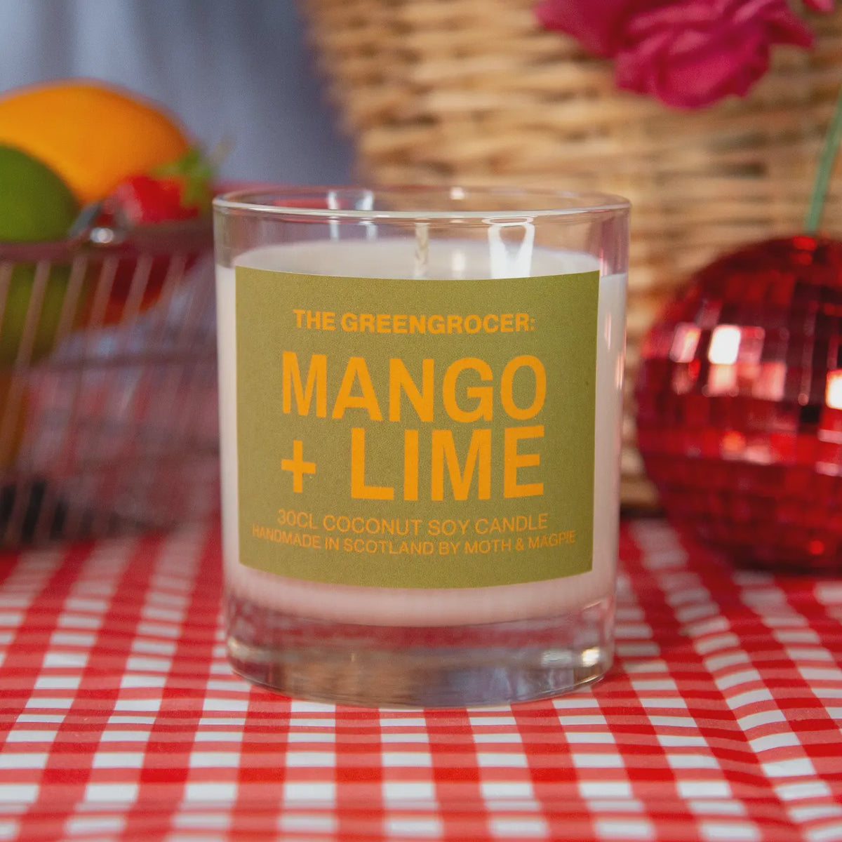 Candle: Scented Glass Jar - Mango & Lime - Moth & Magpie