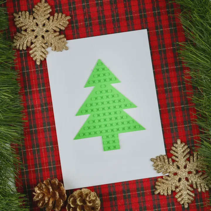 Christmas Card: Christmas Tree Card Compatible with Lego® - Made Happy Gifts